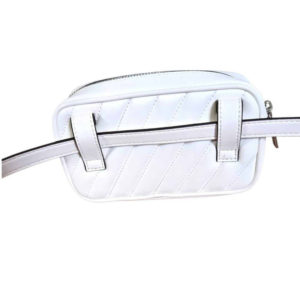 Michael Kors Minimalist Chic White Quilted Leather Belt Bag Silver Hardware - Picture 5 of 9